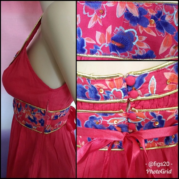 Free People Gold Piped Floral Detail Top - Picture 7 of 8